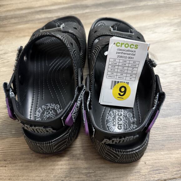 Crocs Black Panther Sandals – Women’s 9 / Men’s 7 Marvel Wakanda Forever NWT - Picture 5 of 5